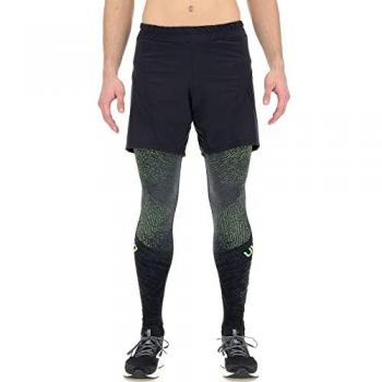 Pantalones Cortos 2 en 1 Uyn Exceleration para Hombre, Elásticos y Suaves, Color Negro, Talla XL