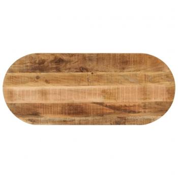 Sobremesa Ovalada de Madera Maciza de Mango Rugosa 140x50x2,5 cm Marrón