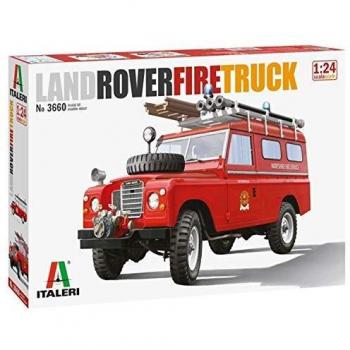 Italeri 3660S 3660S-1:24 Land Rover Fire Truck, Building, Stand Model Making, Crafts, Hobby, Gluing, Plastic Construction Kit, Unvarnished