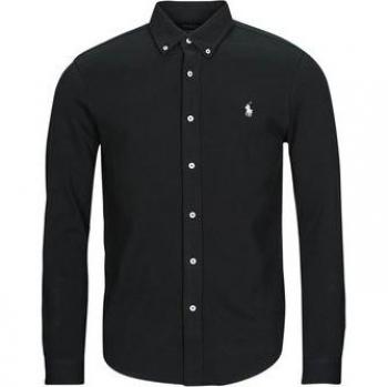Polo Ralph Lauren Men's Featherweight Black Piqué Button-Down Shirt