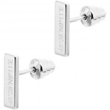Pendientes Mujer Emporio Armani EG3306040 - Pendientes de acero inoxidable, diseño elegante y moderno, con acabado en color plateado, logotipo de Emporio Armani grabado, cierre tipo presión para mayor seguridad