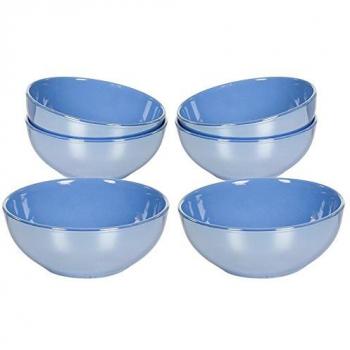 Juego de 6 cuencos con Lustre azul claro