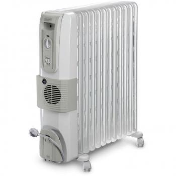 Radiador de aceite Delonghi KH 77 1230VM - Potencia de 2300W, 7 elementos, termostato ajustable, ruedas para fácil movilidad, diseño compacto y elegante