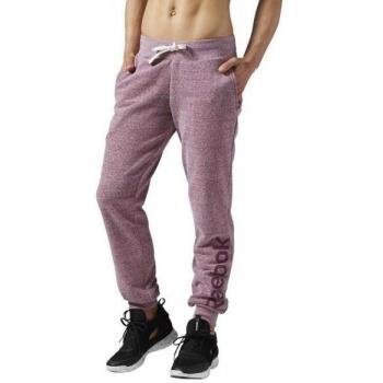 Reebok El Logo Pant - Pantalón largo para mujer, color rojo, talla L