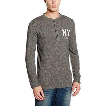 Hilfiger Denim Thdm Henley Knit L/S 22, Camiseta de Manga Larga para Hombre, Schwarz
