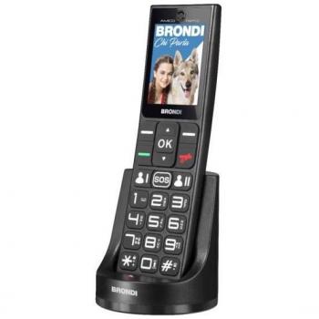 Teléfono Móvil Brondi Amico Fidato Negro Dual SIM para Mayores con Botón SOS