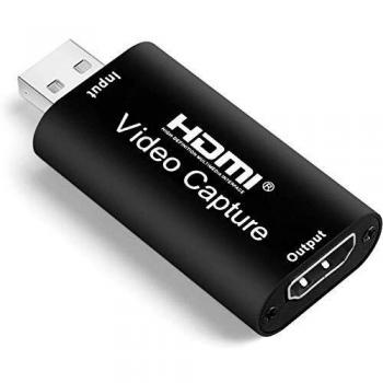 Salley Capturadora de Video HDMI, 4K HDMI a USB 2.0 Convertidor Video, Audio Capture Record a DSLR Action Cam, HDMI Vídeo Game Capture 1080P 30FPS para Edite Video/Juego/Transmisión/Enseñanza en línea
