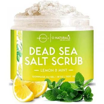 O Naturals Exfoliante de Aceite de Limón y Sal del Mar Muerto, Limpieza Profunda de Cara Cuerpo y Pies. Anticelulítico, Trata la Piel Grasa Acné, Pelo Encarnado y Piel Muerta. Aceites Esenciales 500gr