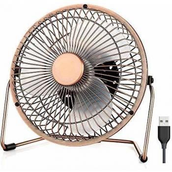 EasyAcc Ventilador de Escritorio 6 Pulgadas con 2 Velocidades Ajustables Rotación 360 Ventilador USB Silencioso para Oficina Ordenador portátil Powerbank