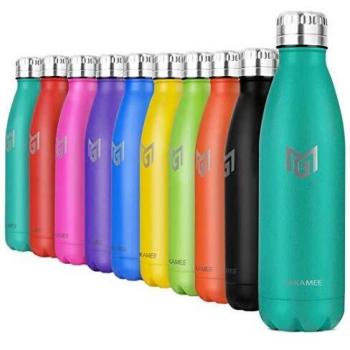 MIKAMEE Botella de Agua Acero Inoxidable 350/500/650/750ml | Aislamiento de Vacío de Doble Pared airBottle | sin bpa Botella termica | Mantiene 24h frías/12h Calientes | para Niños, Deporte, Oficina