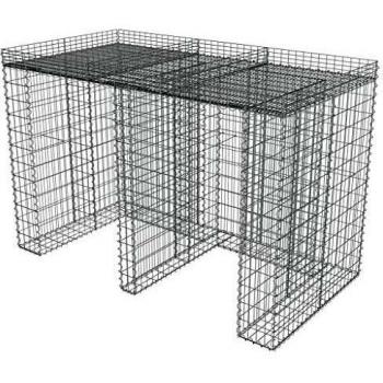 vidaXL Muro de Gaviones para Contenedor de Basura Acero 190x100x130 cm Orden