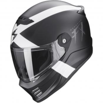 Casco convertible Scorpion Covert FX Gallus en negro mate y blanco