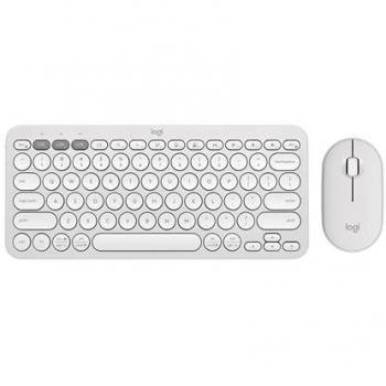 Combo Logitech Pebble 2 - Teclado y Ratón Inalámbricos Bluetooth QWERTY US Internacional Blanco