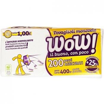 WOW – Servilletas de una capa, 33 x 33 cm – 200 unidades