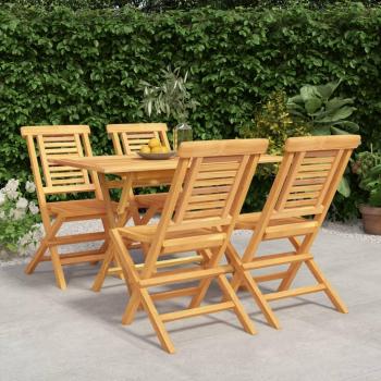5-Piece Solid Teak Wood Garden Dining Set