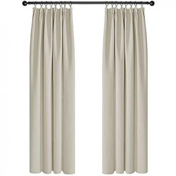 Deconovo Cortinas Termicas Aislantes Dormitorio Decoración Ventanas para Habitacion Moderna con Doradillas 2 Piezas 140x210cm Beige Claro