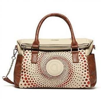 Desigual Bols_legacy Loverty - Bolso con asa, Blanco