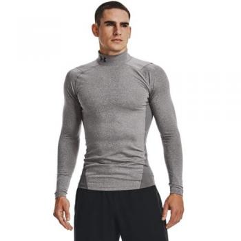 Camiseta de Manga Larga Under Armour ColdGear Armour Comp Mock para Hombre, Color Gris, Talla S, Diseño Compresivo
