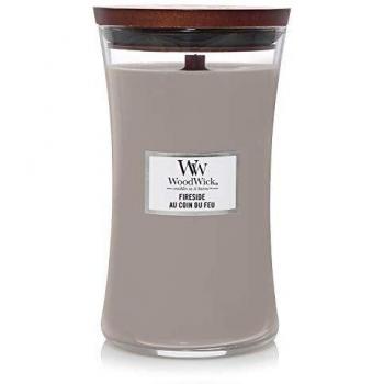 Woodwick Large Hourglass Scented Candle | Fireside | with Crackling Wick | Burn Time: Up to 130 Hours, Fireside