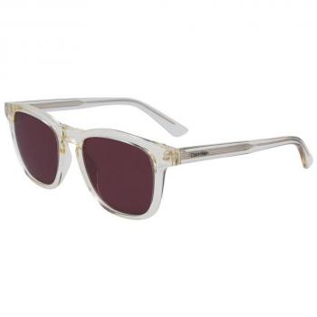 Calvin Klein Chic Sunglasses for Effortless Style, Beige Unisex, Size: 52 MM; Calvin Klein Transparent/Brown Sunglasses, Male, Size: 52 MM