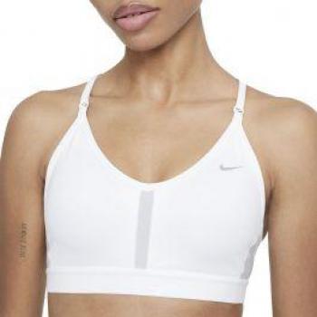 Sujetador Deportivo Nike Dri-FIT Indy de Bajo Soporte para Mujeres - Talla XS, Blanco y Gris