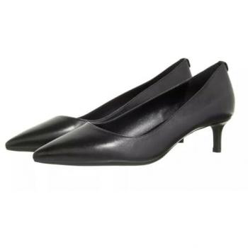 Michael Kors Alina Flex Black Leather Kitten Heels Pumps for Women Size 37