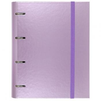 Carpeta de anillas Carpeblock Malva A4, 4 anillas, 35mm metalizado, capacidad para 100 hojas