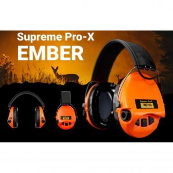 Sordin Supreme Pro X Orange Headband Hearing Protector with Foam and Leather Padding