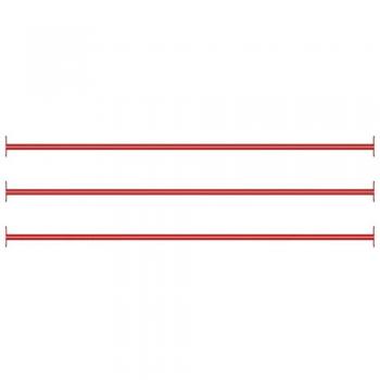 vidaXL Turning Bars 3 pcs 125 cm Steel Red