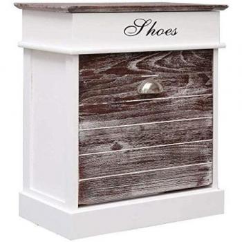 vidaXL Mueble Zapatero Madera de Paulownia Mobiliario Hogar Decoración Organización Almacenamiento Calzados Duradero Útil Duradero Marrón 50x28x58cm