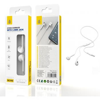 Auriculares Intrauditivos Speedy NC3162 con Micrófono y Botón Multifuncional, 1.2m, Blanco