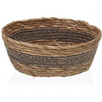 Cesta Oval Negro y Natural Versa
