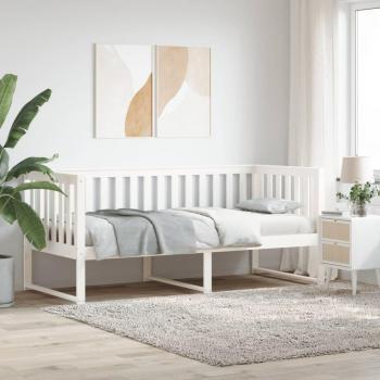 Sofá cama Dormeuse sin colchón blanco 90x190 cm madera maciza de pino