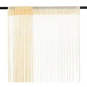 vidaXL Cortinas de Flecos 2 Piezas 100x250cm Crema Decoración para Hogar Casa