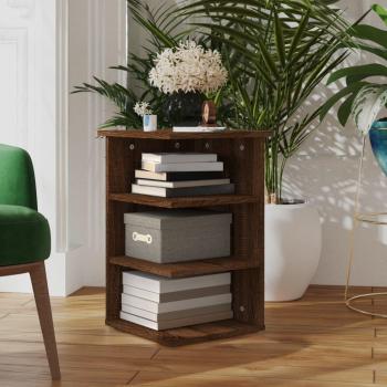Mesa Auxiliar Madera Multicapa Roble Marrón 35x35x55 cm