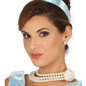 Collar de Perlas con Flor