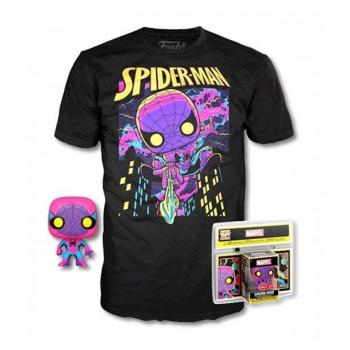 Funko Marvel: Black Light - Pocket Pop tee Box - Spiderman (Camiseta 10-11)