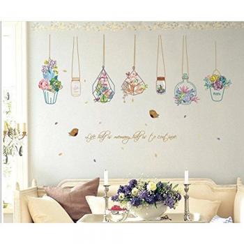 Skyllc® Impermeable etiquetas engomadas desprendibles de coloridas frescas cesta en macetas decorativas de la pared engomadas murales