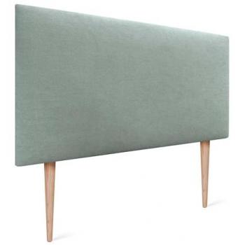 Cabecero Tapizado AQUALINE Liso de Polipiel o Tela Verde Agua con Patas (90x105cm, para camas 70/80/90)