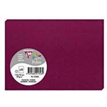 Clairefontaine 1326C - Paquete de 25 Tarjetas 110x155mm Pollen Frambuesa 210gr