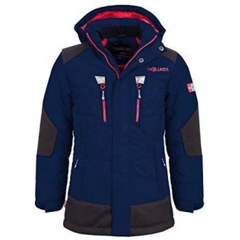 Trollkids Parka Infantil de Invierno con Forro Polar y Chaqueta de Esquí Narvik , color Azul marino / rojo talla 2 años