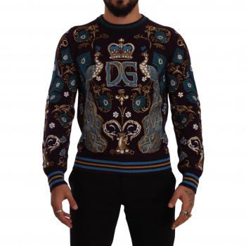 Bordeaux Cashmere DG Crown Embroidered Sweater