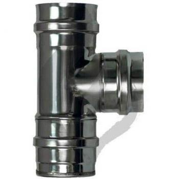 TE DE 90 GRADOS EXOJO PARA ESTUFA PELLET FABRICADO EN ACERO INOXIDABLE
