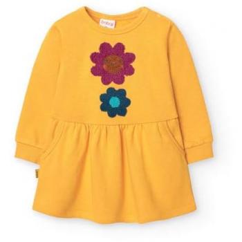 Vestido de Felpa para Bebé Niña con Bolsillos y Detalle de Flores Boboli