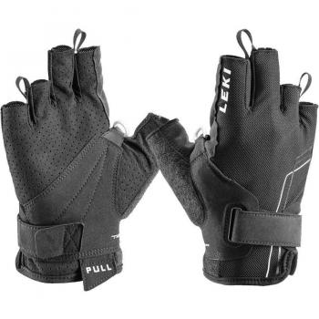 Leki Nordic Breeze Shark Short Gloves for Men - Black/White, Size 10