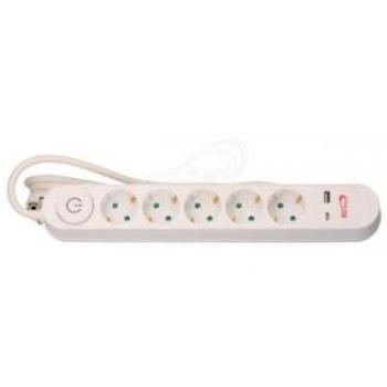Regleta Fersay REG5B 5 Enchufes 1 USB 1 USB C