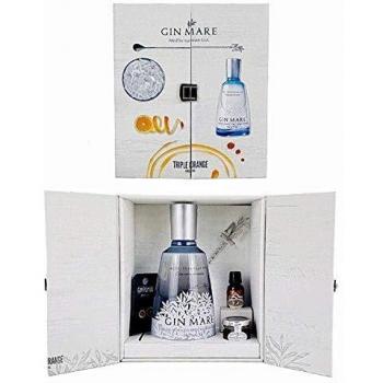Set de Gin Mare Triple Naranja 0,7L (42,7% Vol.) con Tónica en Cofre Regalo