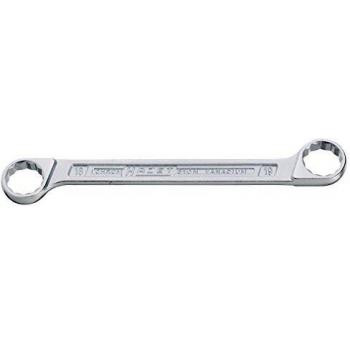 Llave doble de anillo HAZET 610N-10X11, 10 x 11 mm, perfil tracción con doble hexágono externo