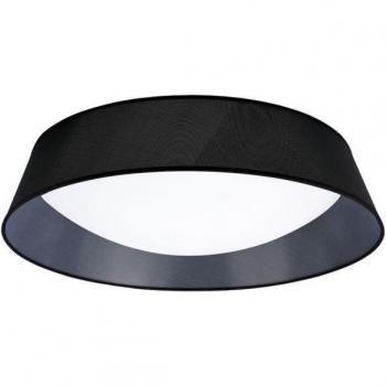 Plafón LED integrado Nordica blanco 9 bombillas 20cm, diseño cilíndrico de 90 cm, con pantalla negra, tipo de instalación al ras en el techo