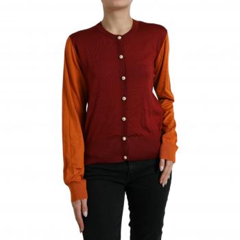 Dolce & Gabbana Multicolor Color Block Silk Crewneck Cardigan Sweater - IT50 | XXL